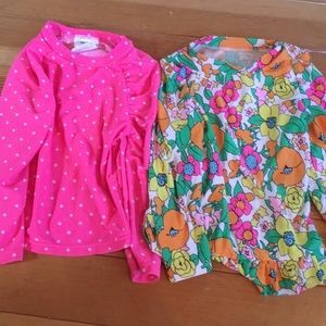 2 long sleeve girls 2t rash guards